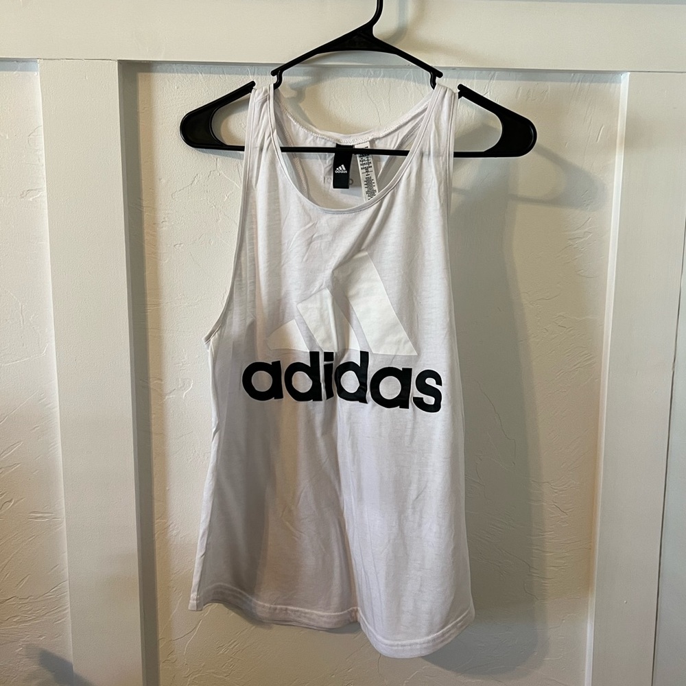 White Adidas Razorback Tank